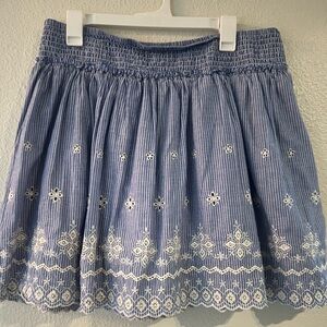 Ariat White and Blue Smocked Bubble Mini Skirt